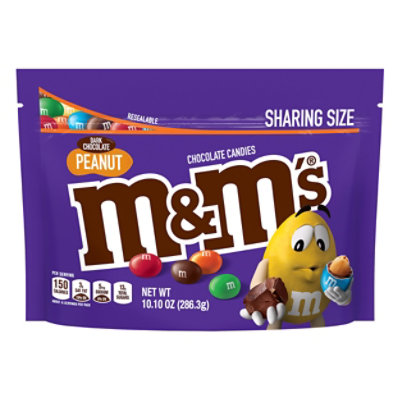 M&MS Peanut Dark Chocolate Candy Sharing Size - 10.1 Oz