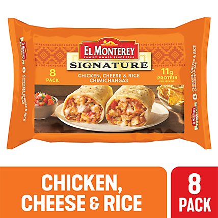 El Monterey Signature Chicken & Monterey Jack Cheese Chimichangas 10 Count - 3.13 Lb - Image 1