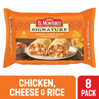 El Monterey Signature Chicken & Monterey Jack Cheese Chimichangas 8 Count - 2.25 Lb