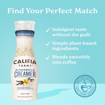 Califia Farms French Vanilla Almond Milk Coffee Creamer - 25.4 Fl. Oz. - Image 3