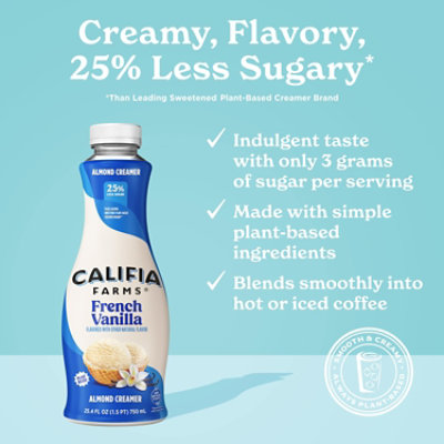 Califia Farms French Vanilla Almond Milk Coffee Creamer - 25.4 Fl. Oz. - Image 5