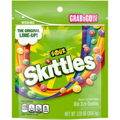 Skittles Chewy Candy Sour Grab N Go Bag - 7.2 Oz