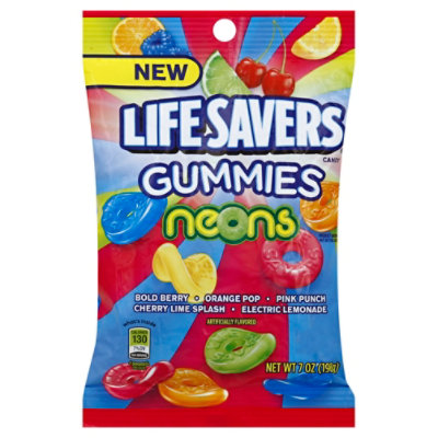Life Savers Neons Gummies Candy Bag 7 Oz