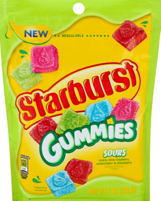 Starburst Gummy Candy Sours Grab N Go Size Resealable Bag - 8 Oz - Image 2