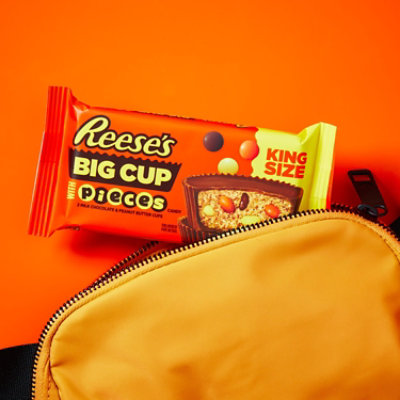 Reeses Big Cup Stuffed With Reeses Pieces King Size Peanut Butter Cups Candy Pack - 2.8 Oz - Image 4