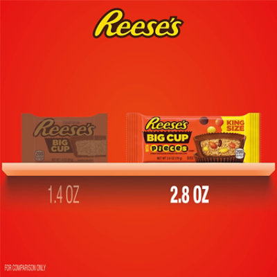 Reeses Big Cup Stuffed With Reeses Pieces King Size Peanut Butter Cups Candy Pack - 2.8 Oz - Image 5