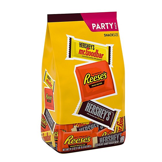 HERSHEY'S And Reese's Assorted Chocolate Flavored Snack Size Candy Party Pack - 31.5 Oz