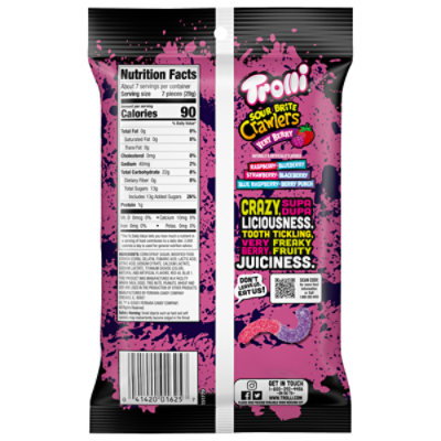 Trolli Sour Brite Crawlers Very Berry Sweet and Sour Gummy Worms - 7.2 Oz - Image 5