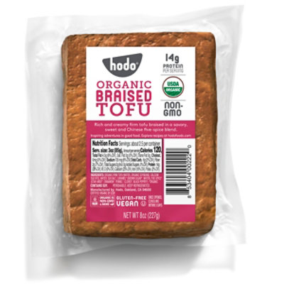 Hodo Tofu Braised Org - 8 Oz - Image 1