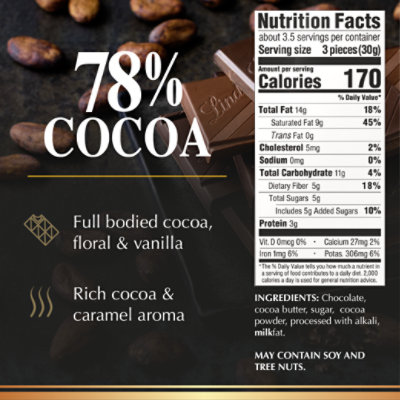 Lindt EXCELLENCE 78% Cocoa Dark Chocolate Candy Bar - 3.5 Oz - Image 4