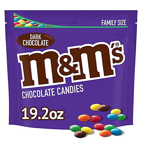 M&M'S 50% Cacao Dark Chocolate Candy Family Size Bag - 19.2 Oz