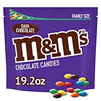 M&M'S 50% Cacao Dark Chocolate Candy Family Size Bag - 19.2 Oz - Image 1