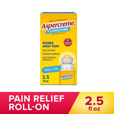 Aspercreme Pain Relieving Liquid Maximum Strength with 4% Lidocaine Odor Free - 2.5 Fl. Oz. - Image 1