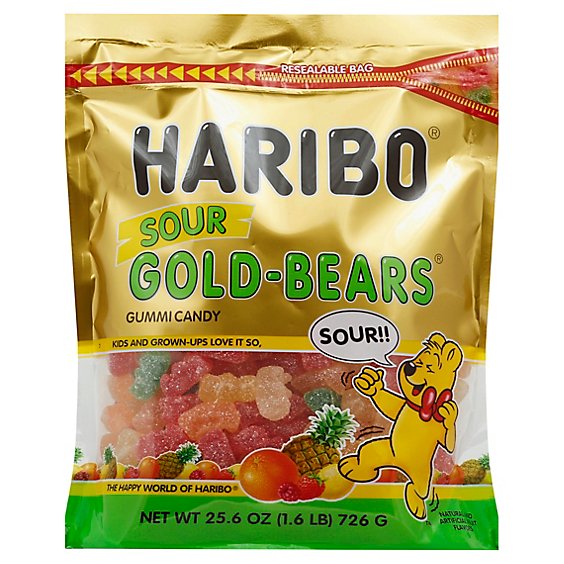 Haribo Gold-Bears Gummy Candy Sour - 25.6 Oz