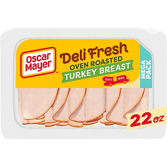 Oscar Mayer Deli Fresh Oven Roasted Turkey Breast Sliced Deli Lunch Meat Mega Pack Tray - 22 Oz