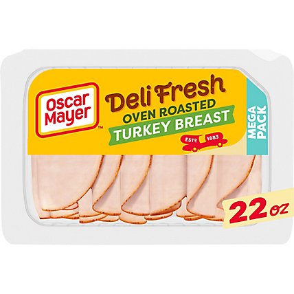Oscar Mayer Deli Fresh Oven Roasted Turkey Breast Sliced Deli Lunch Meat Mega Pack Tray - 22 Oz - Image 1