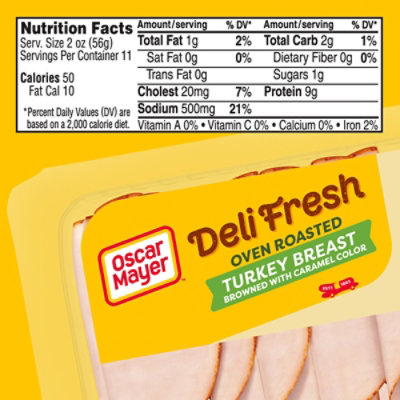 Oscar Mayer Deli Fresh Oven Roasted Turkey Breast Sliced Deli Lunch Meat Mega Pack Tray - 22 Oz - Image 7