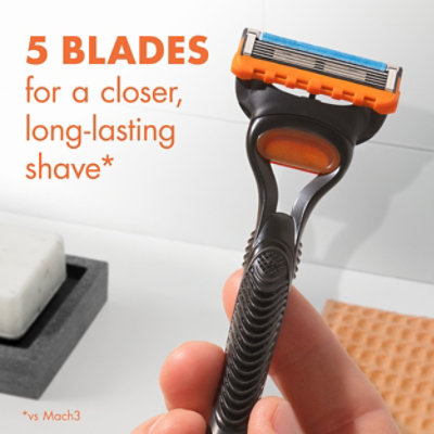Gillette Fusion5 Mens Razor Handle + 2 Blade Refills - Each - Image 4
