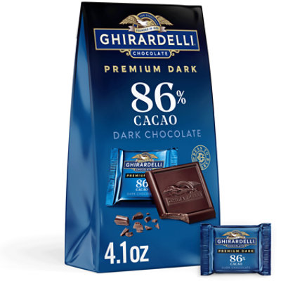 GHIRARDELLI PREMIUM DARK 86% Cacao Dark Chocolate SQUARES - 4.12 Oz