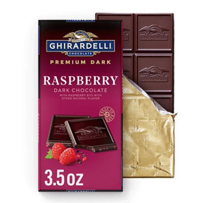 GHIRARDELLI PREMIUM DARK Raspberry Dark Chocolate Bar - 3.5 Oz