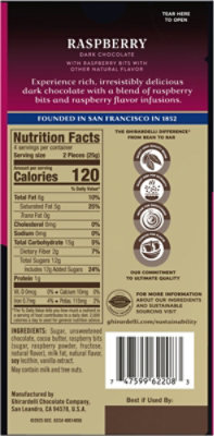 GHIRARDELLI PREMIUM DARK Raspberry Dark Chocolate Bar - 3.5 Oz - Image 6