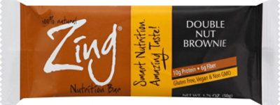 Zing Bars Bar Dbl Nut Brownie - 1.76 Oz - Image 2