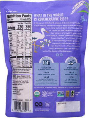 Lundberg Family Farms Regenerative Organic Certified Brown Jasmine 90-Second Rice - 8 Oz - Image 8