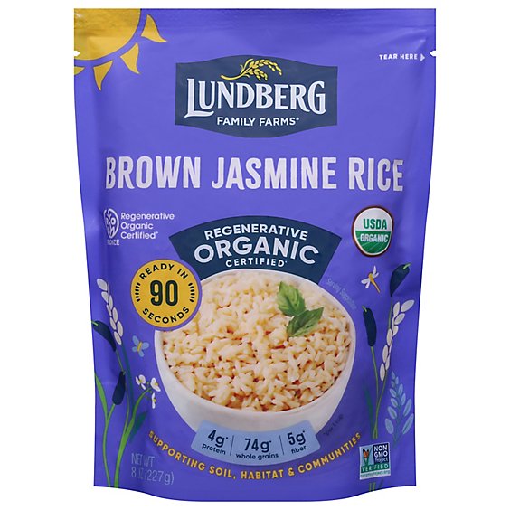 Lundberg Organic Rice Jasmine Thai Hom Mali Brown Box - 8 Oz