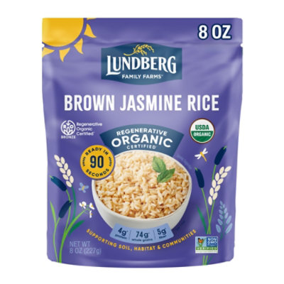 Lundberg Family Farms Regenerative Organic Certified Brown Jasmine 90-Second Rice - 8 Oz - Image 2