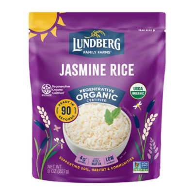 Lundberg Family Farms Regenerative Organic Certified White Jasmine 90-Second Rice - 8 Oz - Image 1