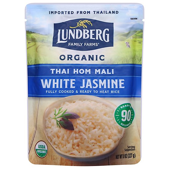 Lundberg Organic Rice Jasmine Thai Hom Mali White Box - 8 Oz