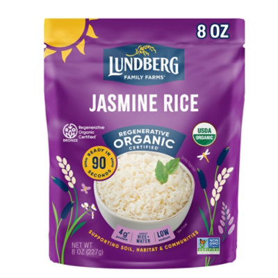 Lundberg Family Farms Regenerative Organic Certified White Jasmine 90-Second Rice - 8 Oz - Image 2