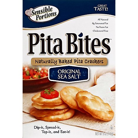Sensible Portions Pita Bites Baked Crackers Sea Salt - 5 Oz