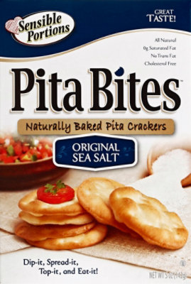 Sensible Portions Pita Bites Baked Crackers Sea Salt - 5 Oz