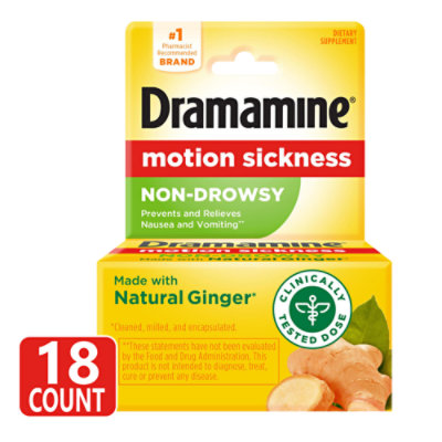 Dramamine Non-Drowsy Natural - 18 Count - Image 1