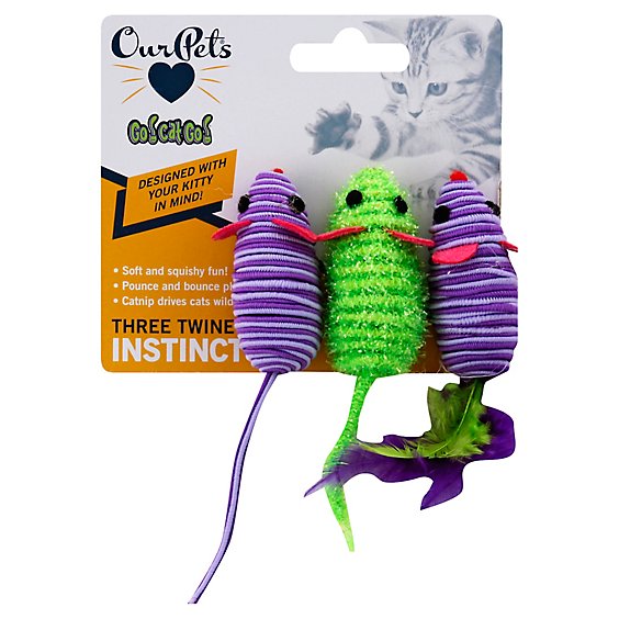 OurPets Go Cat Go Cat Toy Three Twined Mice - 3 Count