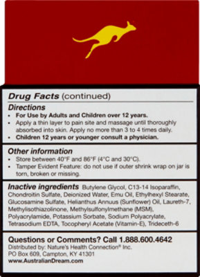 Australian Dream Pain Relief Cream Arthritis - 4 Oz - Image 3
