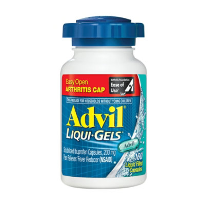 Advil Liqui-Gels Easy Open Arthritis Cap Pain Reliever Fever Reducer 200mg Ibuprofen - 160 Count - Image 1