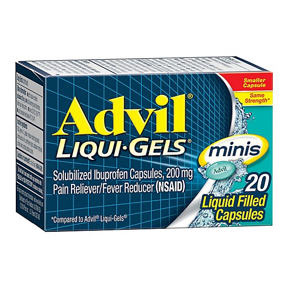 Advil Liqui-Gels Iburpofen Capsules 200mg Liquid Filled Minis - 20 Count