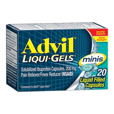 Advil Liqui-Gels Iburpofen Capsules 200mg Liquid Filled Minis - 20 Count - Image 1