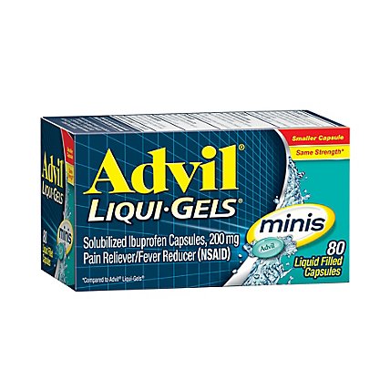 Advil Liqui-Gels minis Pain Reliever Fever Reducer Ibuprofen Easy to Swallow - 80 Count - Image 2