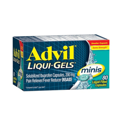 Advil Liqui-Gels minis Pain Reliever Fever Reducer Ibuprofen Easy to Swallow - 80 Count - Image 1