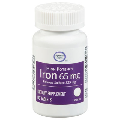 Signature Select/Care Iron 65mg High Potency Dietary Supplement Tablet - 90 Count - Image 3