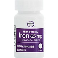 Signature Care Iron 65mg High Potency Dietary Supplement Tablet - 90 Count - Image 2