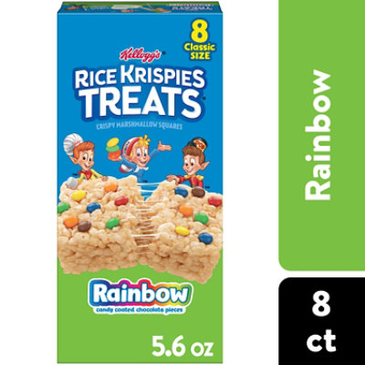 Rice Krispies Treats Marshmallow Snack Bars Rainbow Kids Snacks 8 Count - 5.6 Oz
