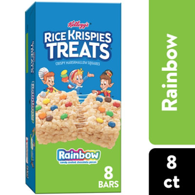 Rice Krispies Treats Marshmallow Snack Bars Rainbow Kids Snacks 8 Count - 5.6 Oz - Image 1