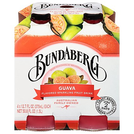 Bundaberg Beverage Non Alcoholic Sparkling Fruit Drink Guava - 4-12.7 Fl. Oz. - Image 3