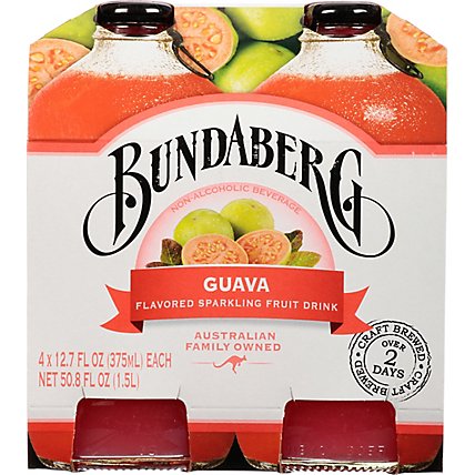 Bundaberg Beverage Non Alcoholic Sparkling Fruit Drink Guava - 4-12.7 Fl. Oz. - Image 2
