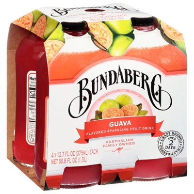 Bundaberg Beverage Non Alcoholic Sparkling Fruit Drink Guava - 4-12.7 Fl. Oz.