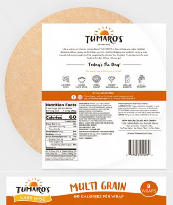 Tumaros Wrap Low Carb Mltigr - 8 Each - Image 6